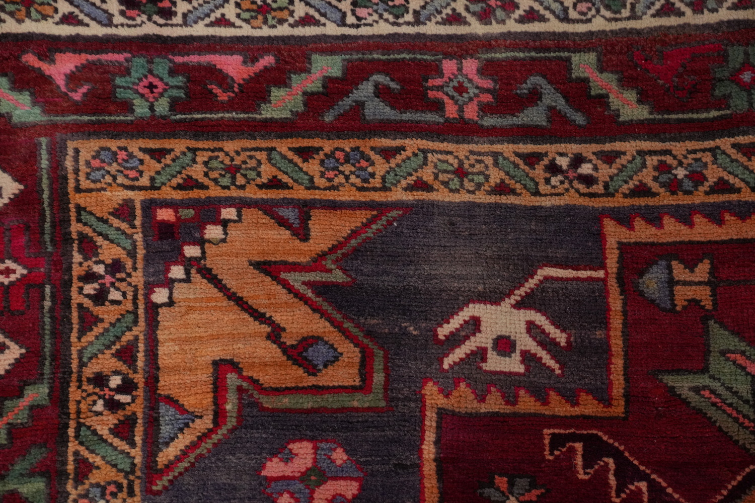 Tribal Wool Animals Meshkin Persian Runner Rug 4x11