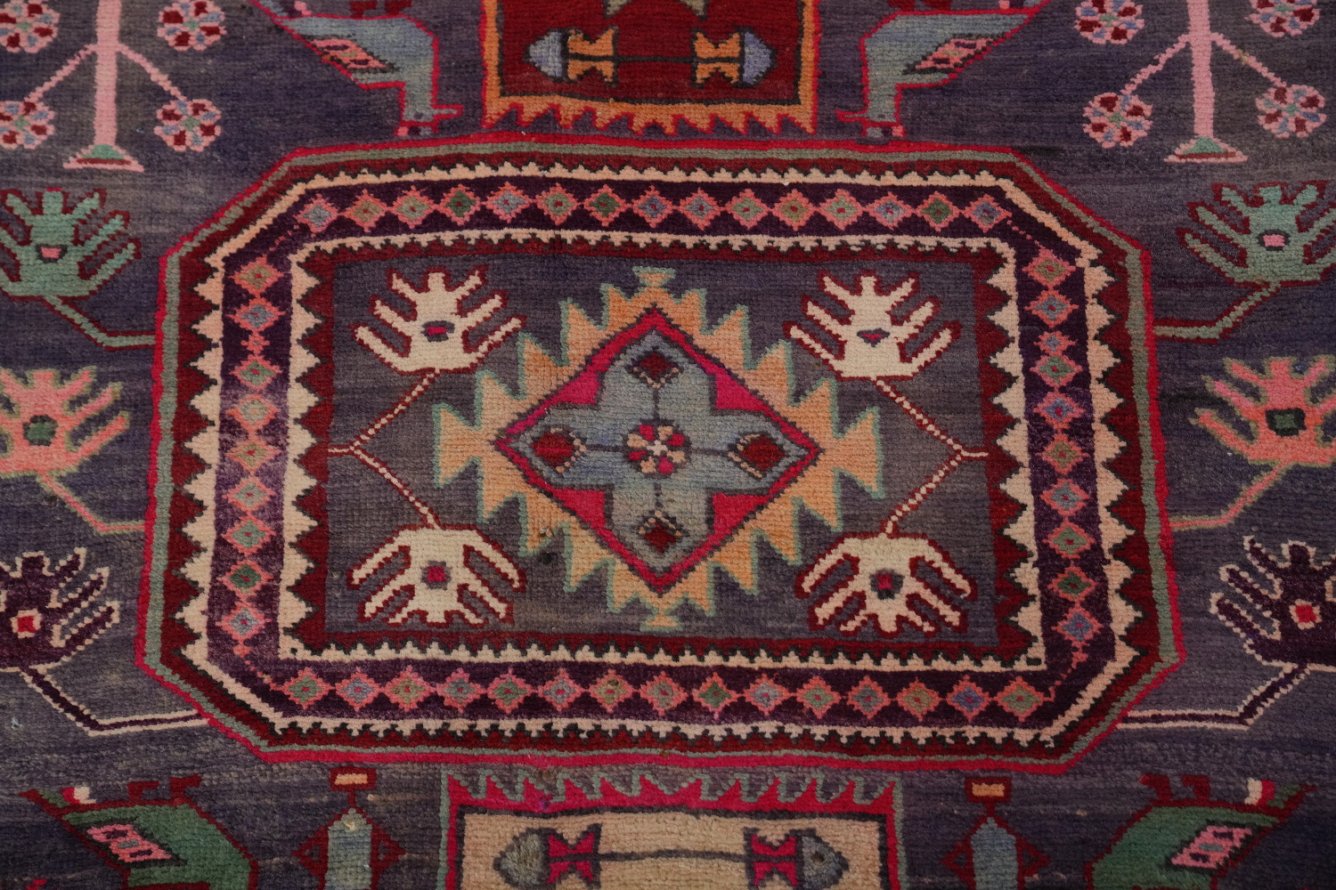 Tribal Wool Animals Meshkin Persian Runner Rug 4x11