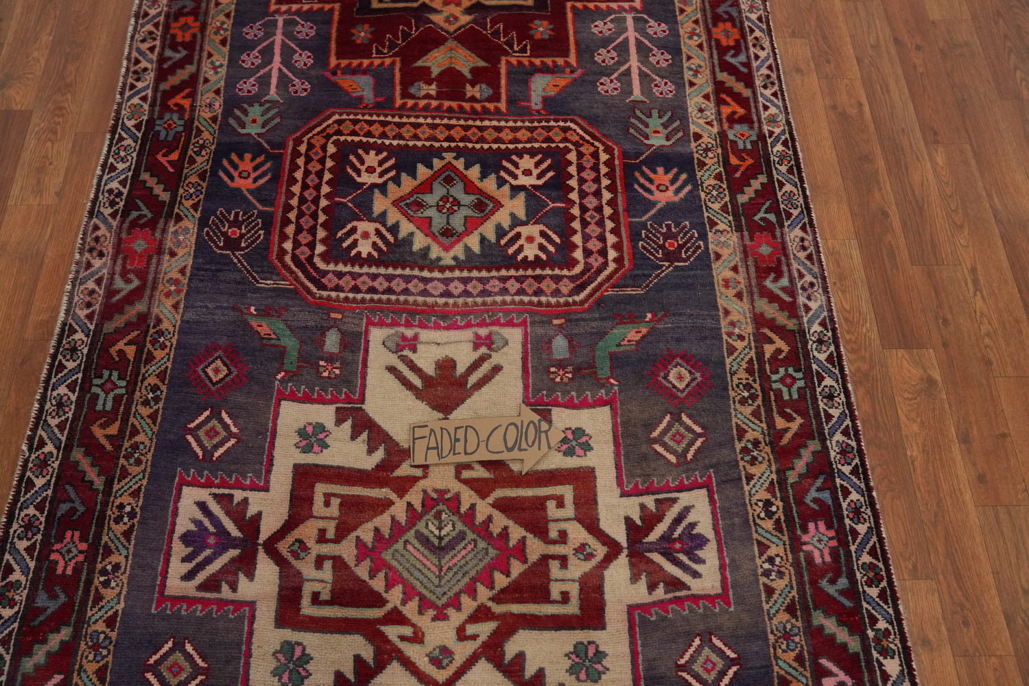 Tribal Wool Animals Meshkin Persian Runner Rug 4x11
