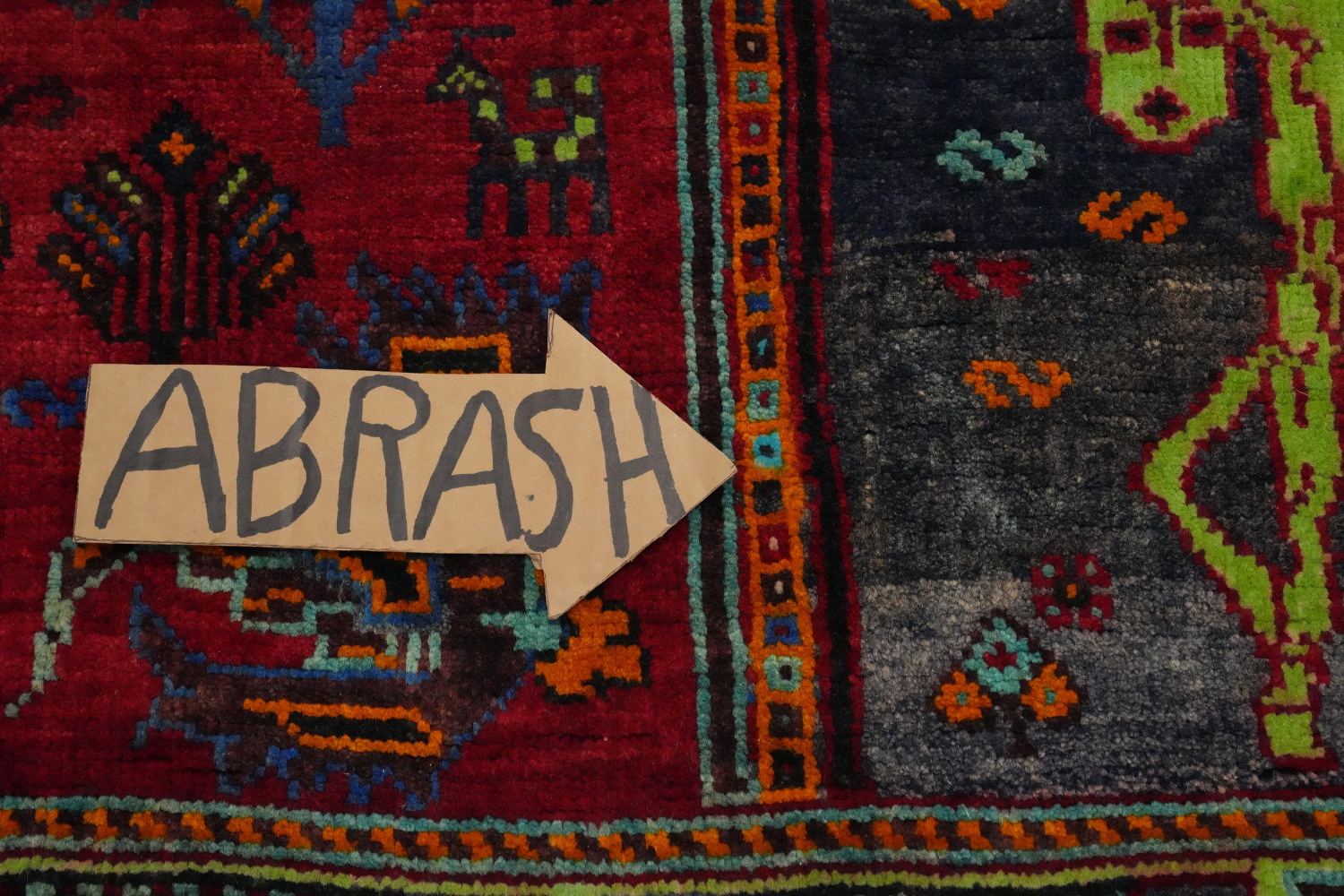 Animals Wool Tribal Shiraz Persian Area Rug 7x11