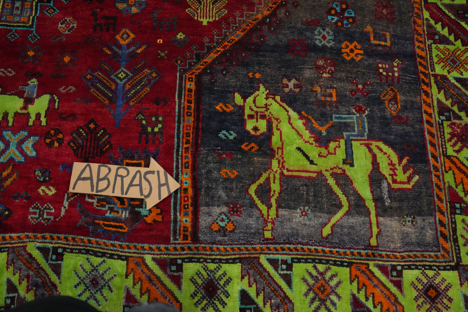 Animals Wool Tribal Shiraz Persian Area Rug 7x11