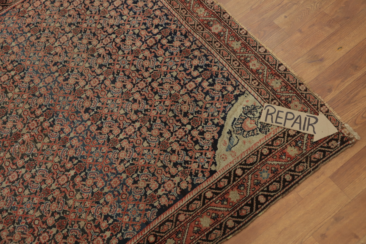 Pre-1900 Antique Vegetable Dye Malayer Persian Rug 4x6