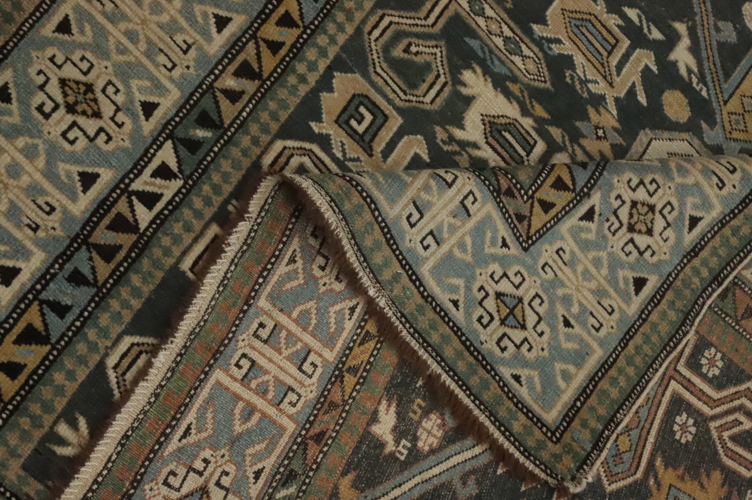 Vegetable Dye Antique Kazak Oriental Rug 3x6