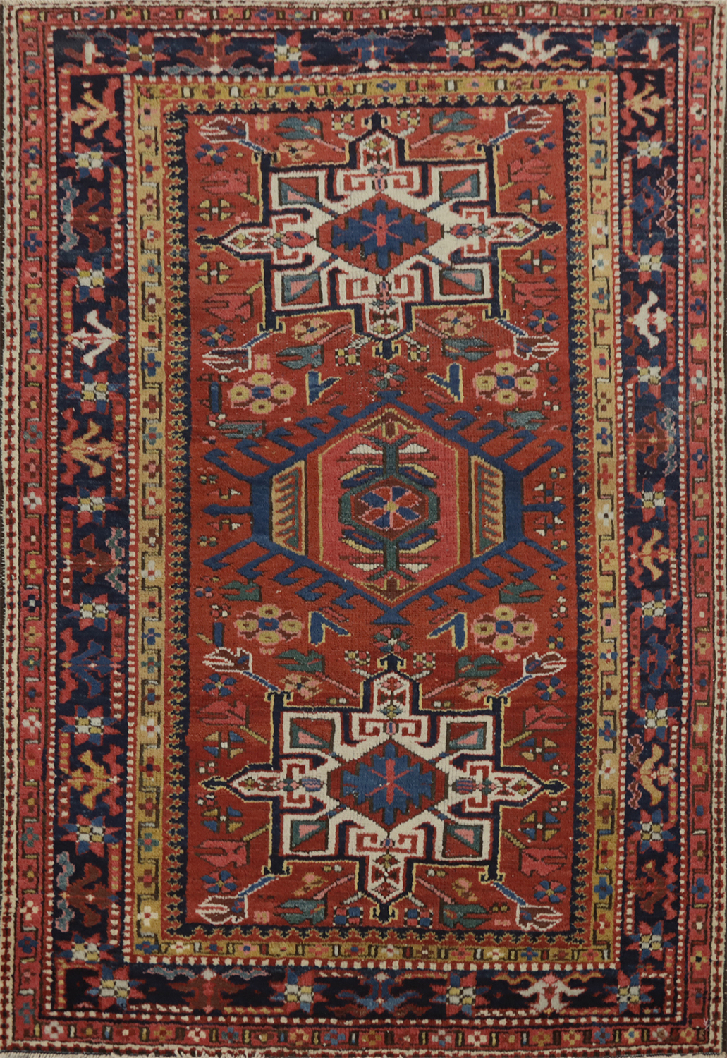 Antique Vegetable Dye Gharajeh Persian Rug 3x4