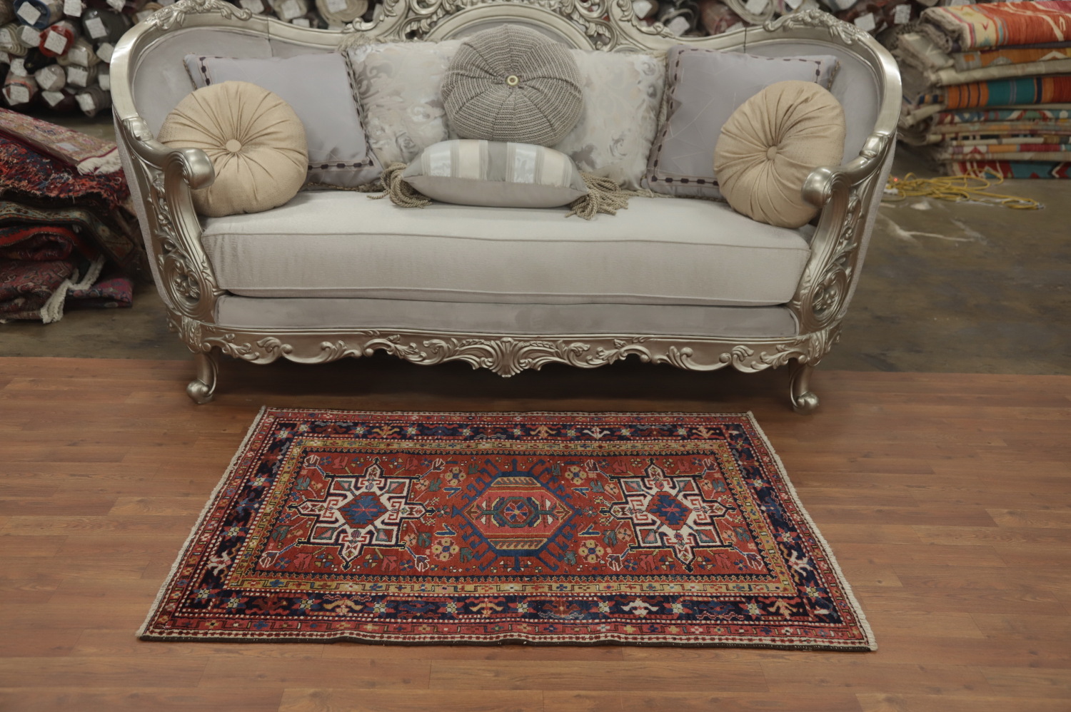 Antique Vegetable Dye Gharajeh Persian Rug 3x4