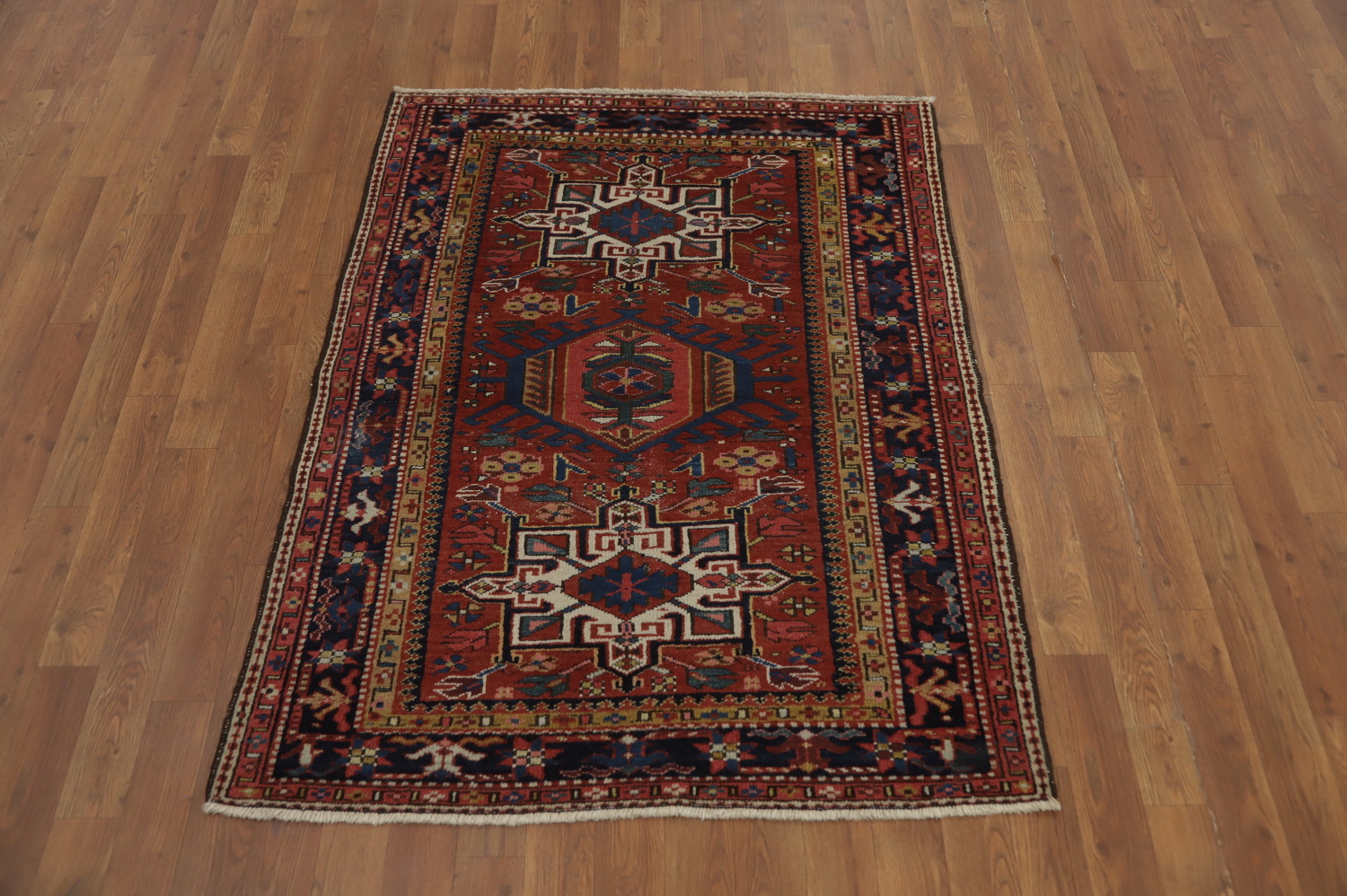 Antique Vegetable Dye Gharajeh Persian Rug 3x4