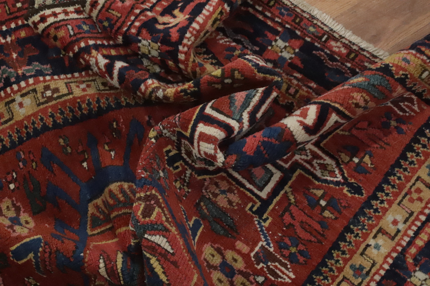 Antique Vegetable Dye Gharajeh Persian Rug 3x4