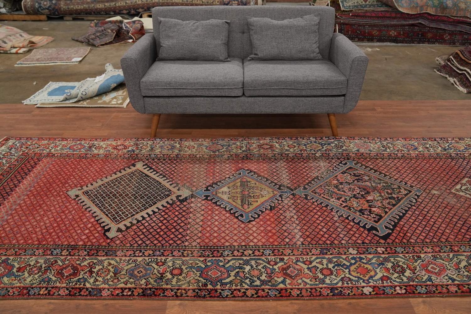 Antique Vegetable Dye Malayer Persian Area Rug 5x13