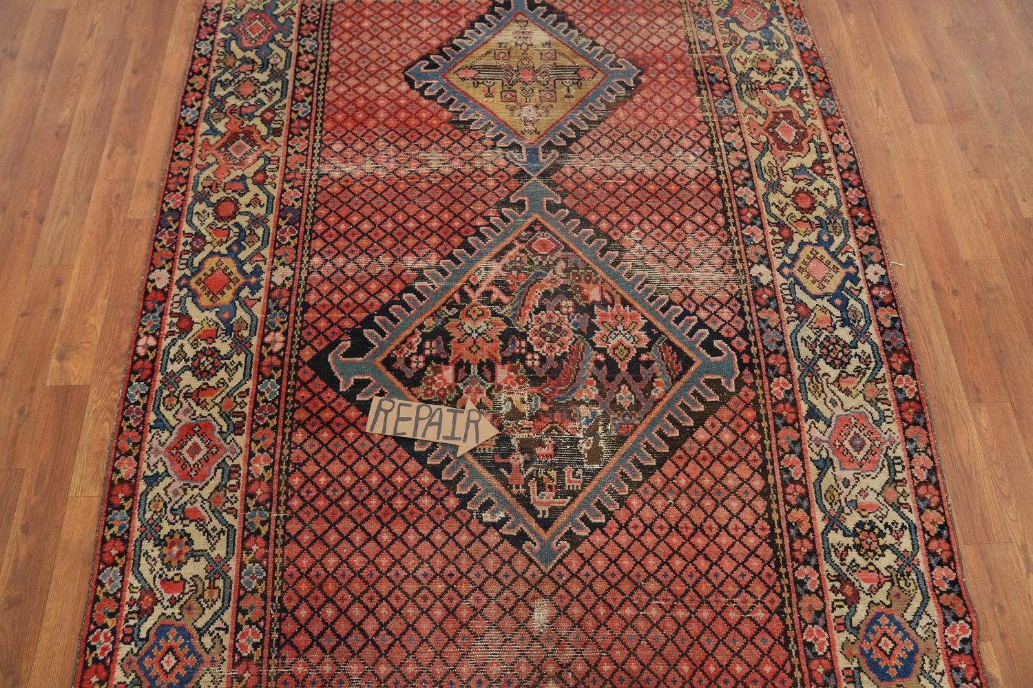 Antique Vegetable Dye Malayer Persian Area Rug 5x13