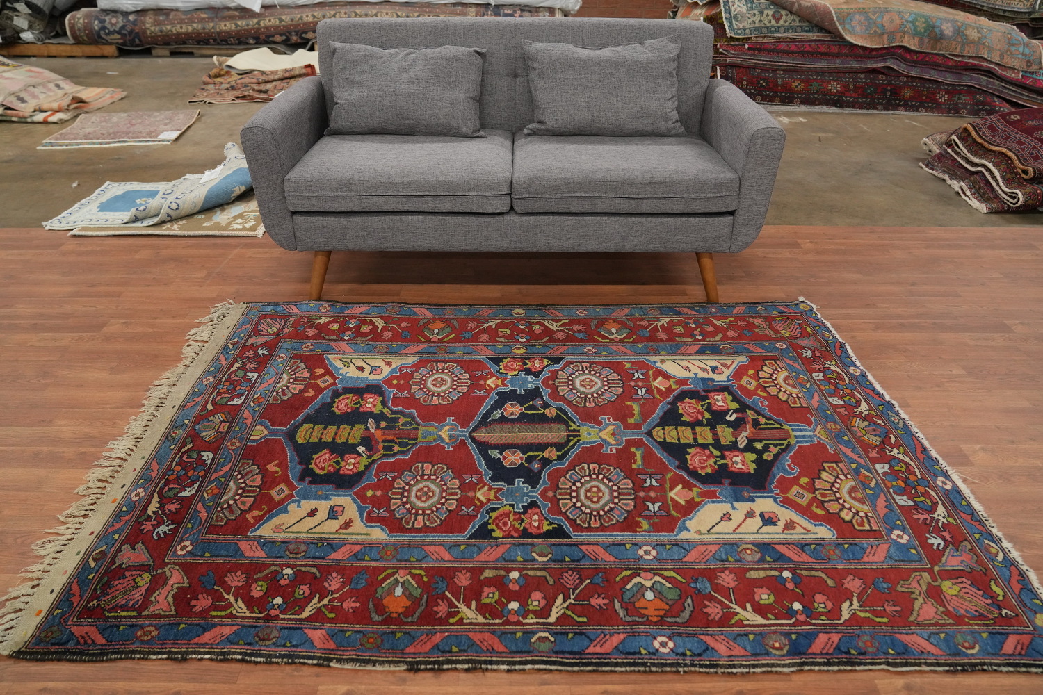 Vegetable Dye Antique Bakhtiari Persian Rug 5x7