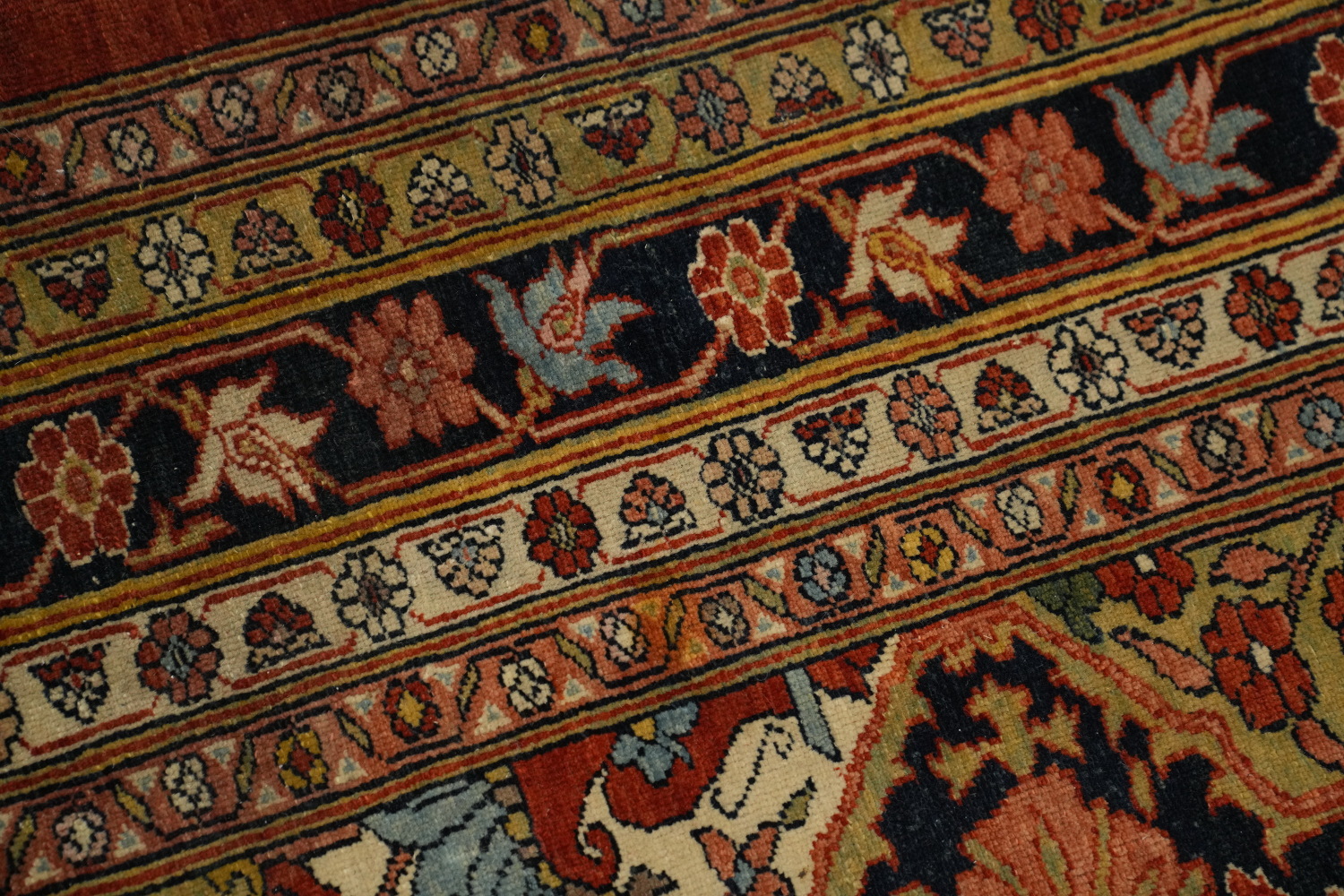 Vegetable Dye Antique Sultanabad Persian Rug 5x6