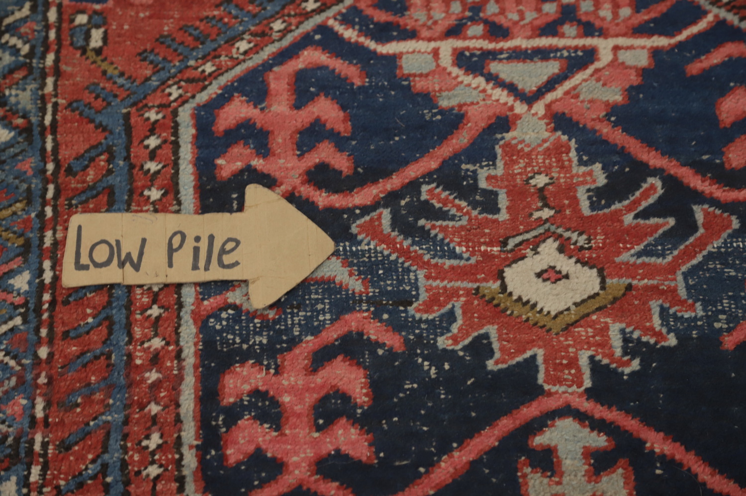 Pre-1900 Vegetable Dye Heriz Serapi Persian Runner Rug 4x14
