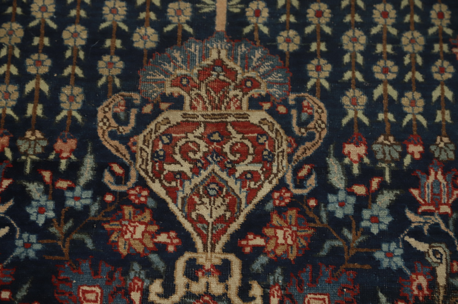 Antique Vegetable Dye Animals Tabriz Persian Rug 5x6