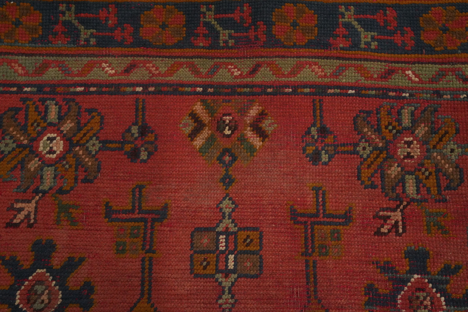 Pre-1900 Antique Oushak Vegetable Dye Area Rug 6x8