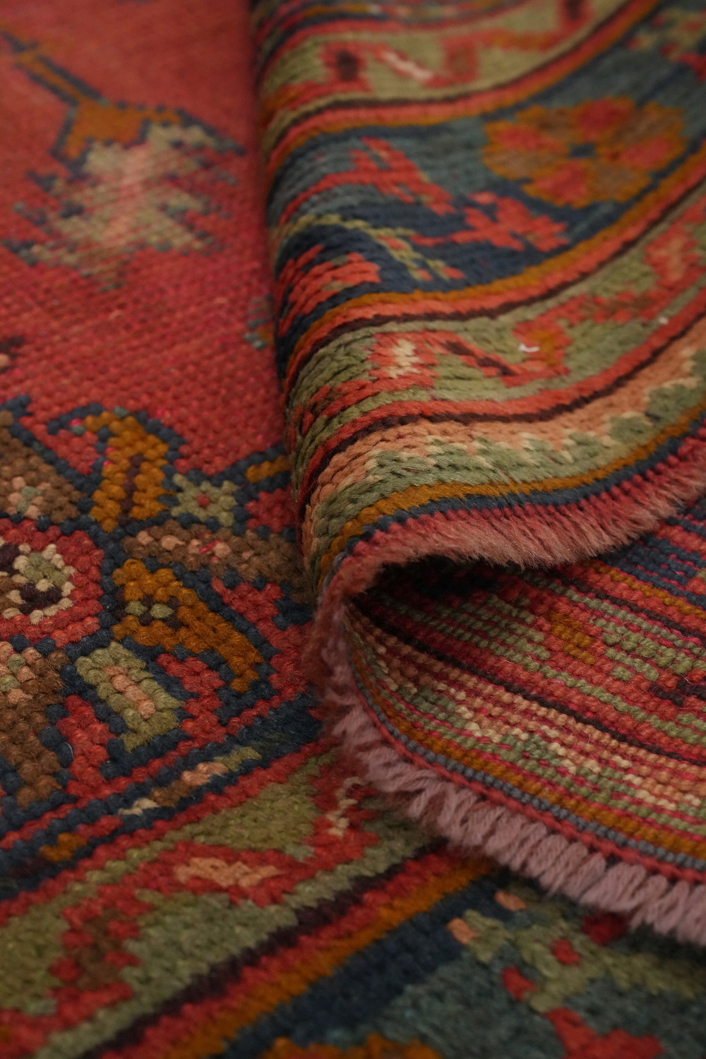 Pre-1900 Antique Oushak Vegetable Dye Area Rug 6x8