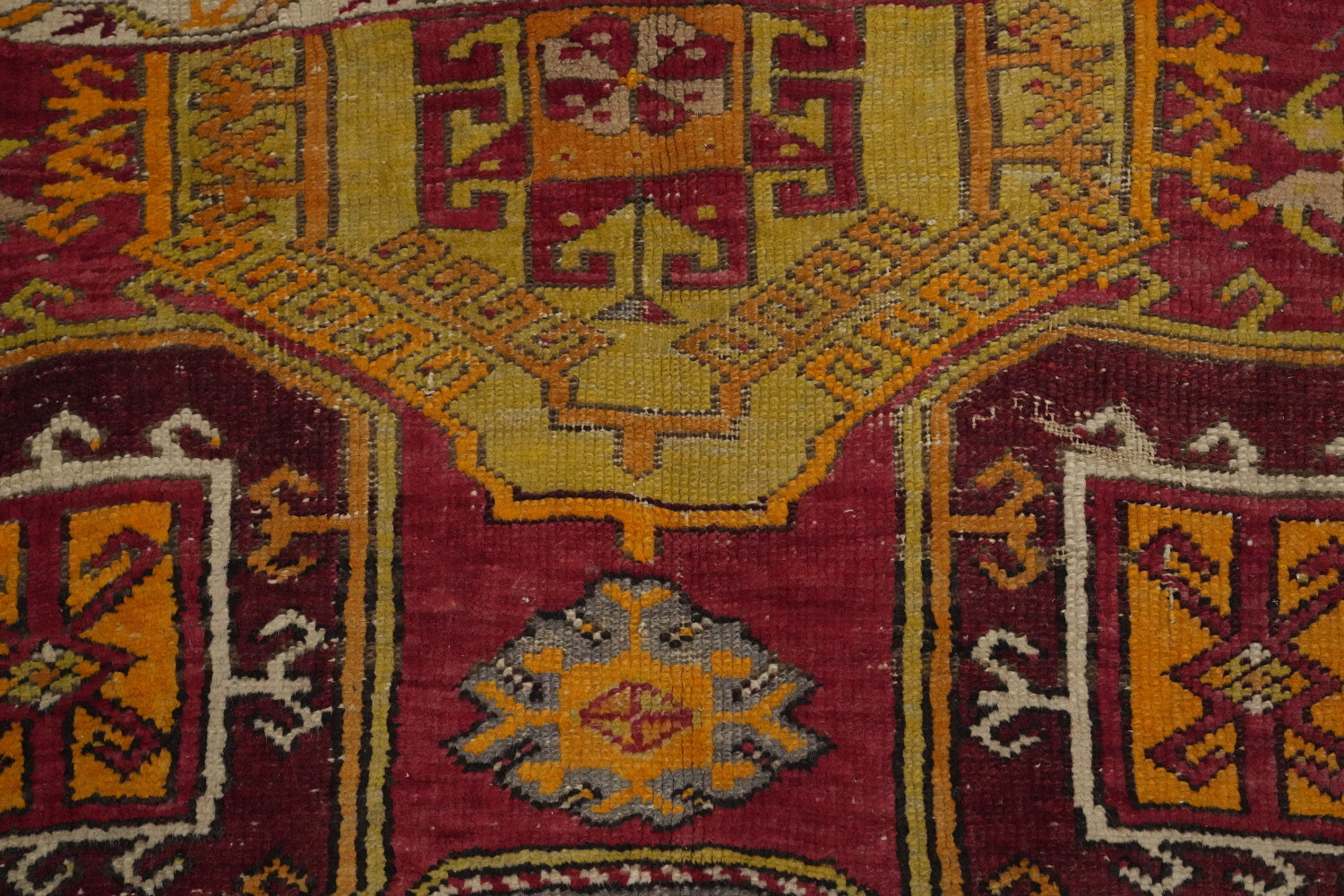 Antique Geometric Anatolian Turkish Rug 4x6