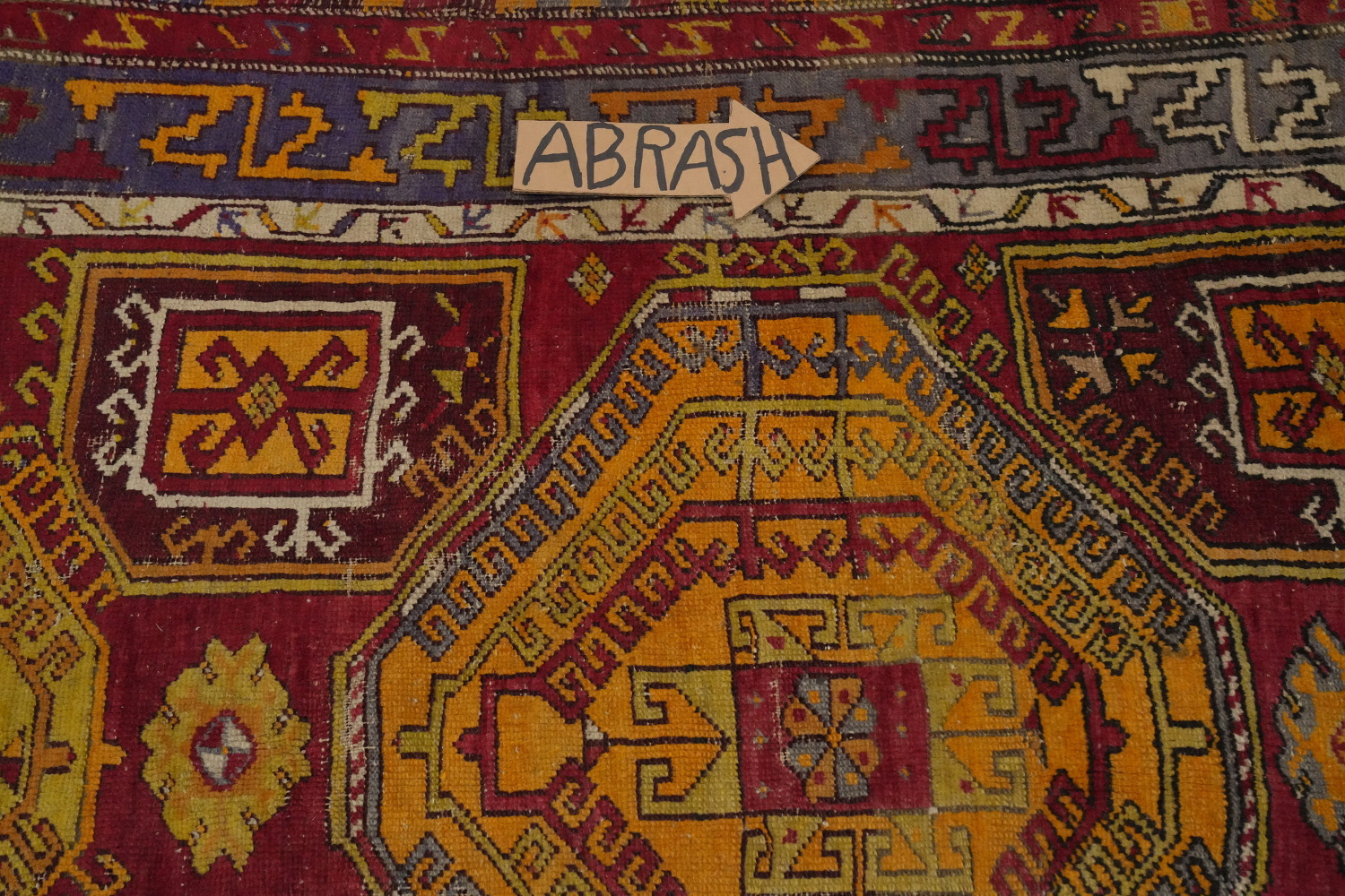 Antique Geometric Anatolian Turkish Rug 4x6