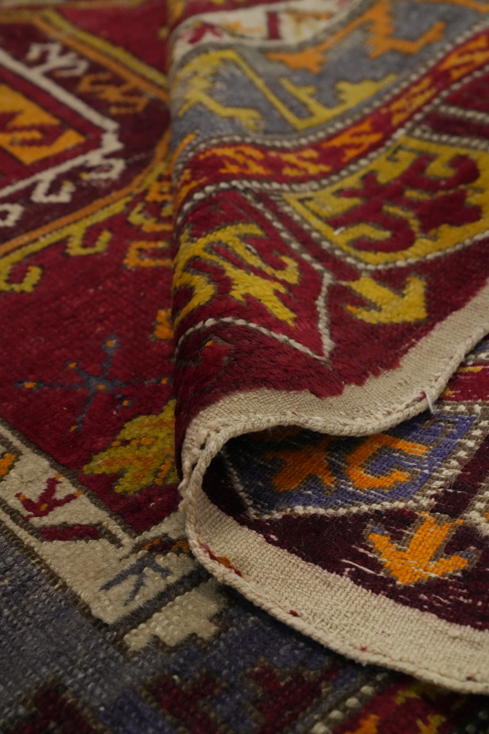 Antique Geometric Anatolian Turkish Rug 4x6