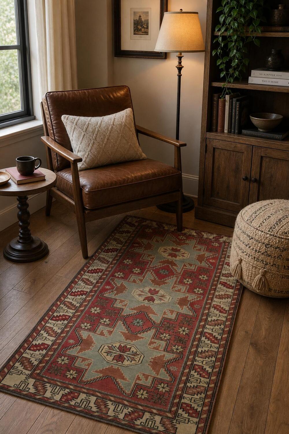Geometric Kazak Oriental Rug 4x6