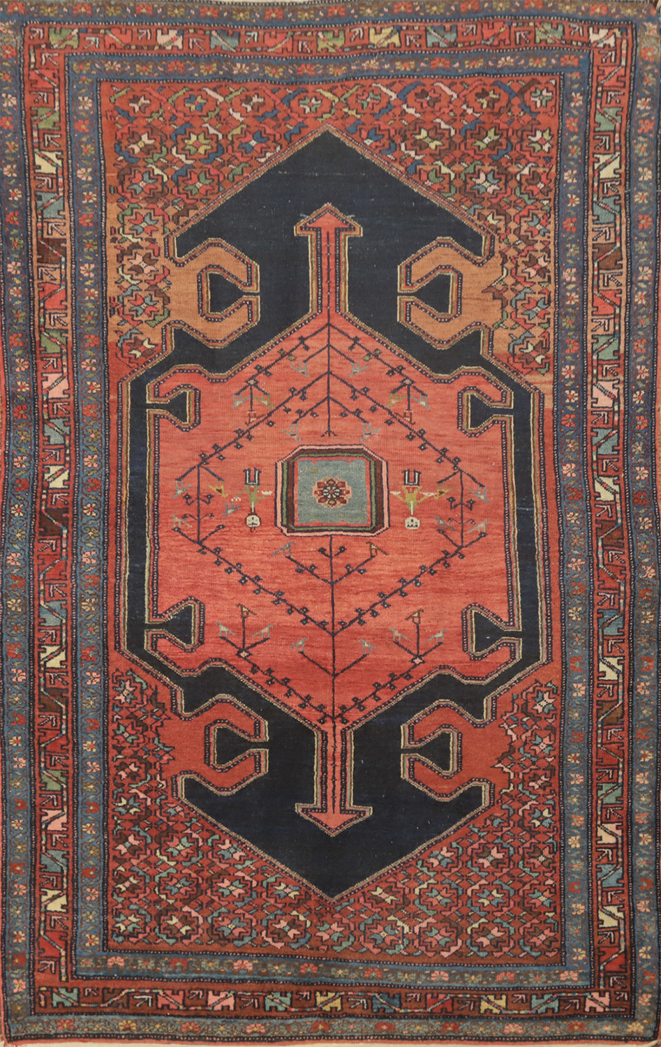 Vegetable Dye Antique Malayer Persian Rug 4x7