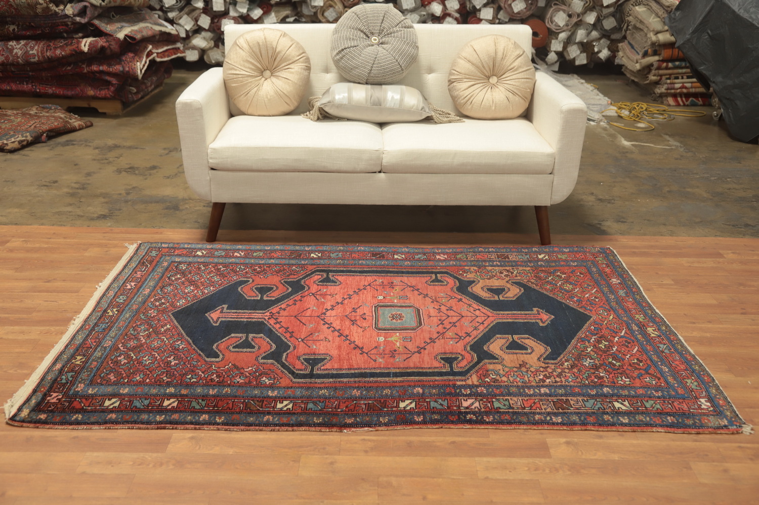 Vegetable Dye Antique Malayer Persian Rug 4x7