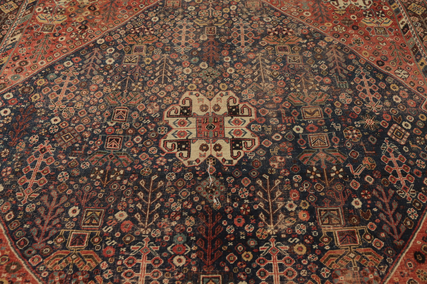 Pre-1900 Vegetable Dye Qashqai Persian Area Rug 7x10
