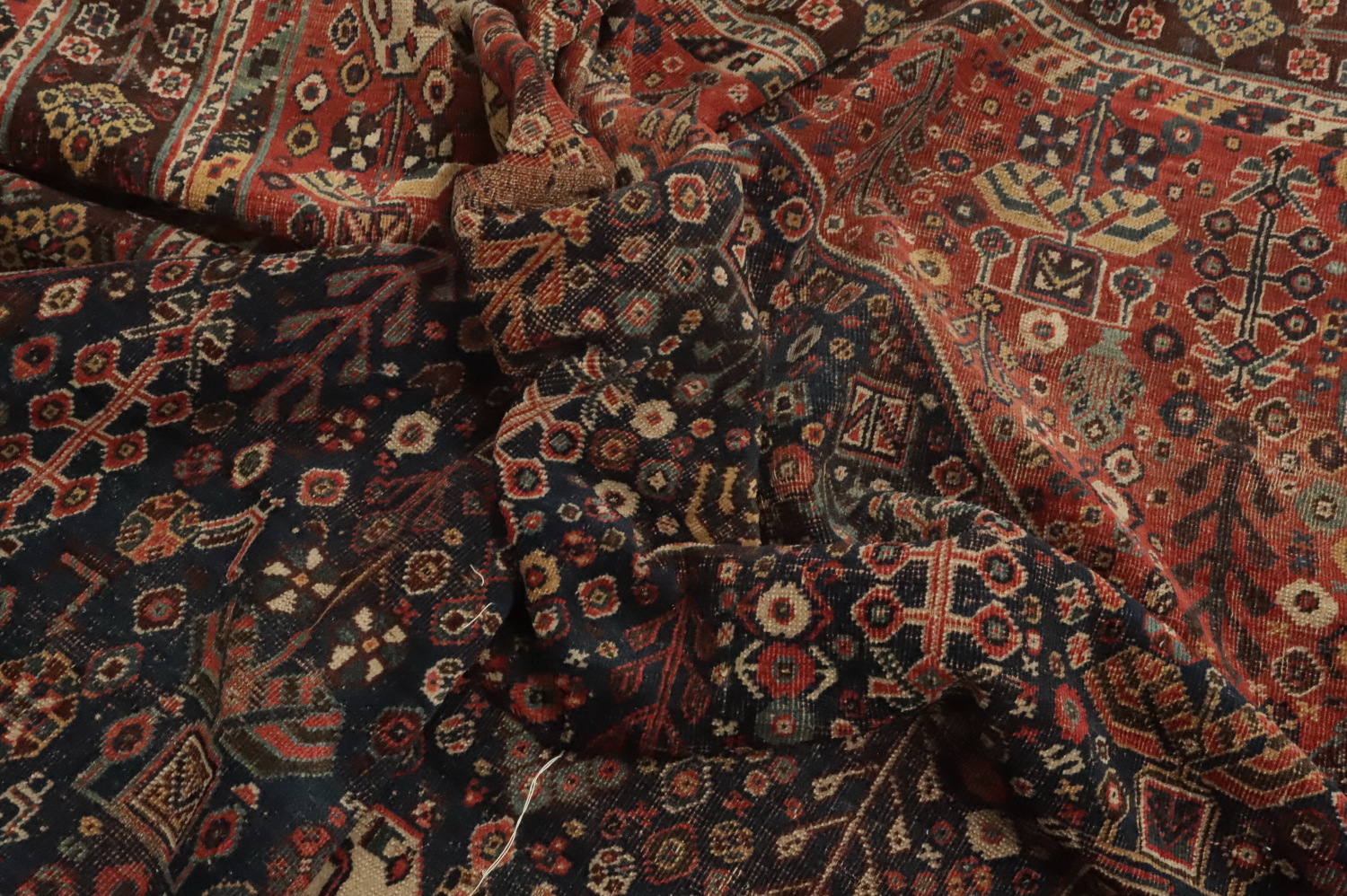 Pre-1900 Vegetable Dye Qashqai Persian Area Rug 7x10