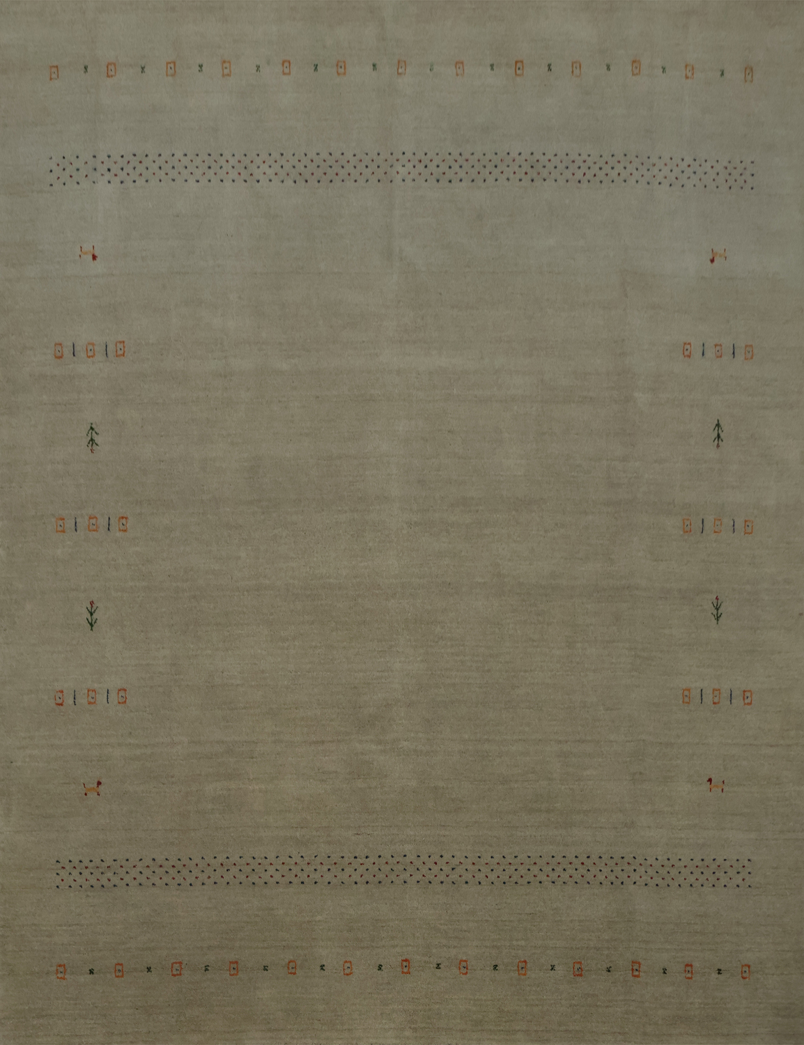 Soft Gabbeh Square Area Rug 8x8 with Delicate Tribal Patterns