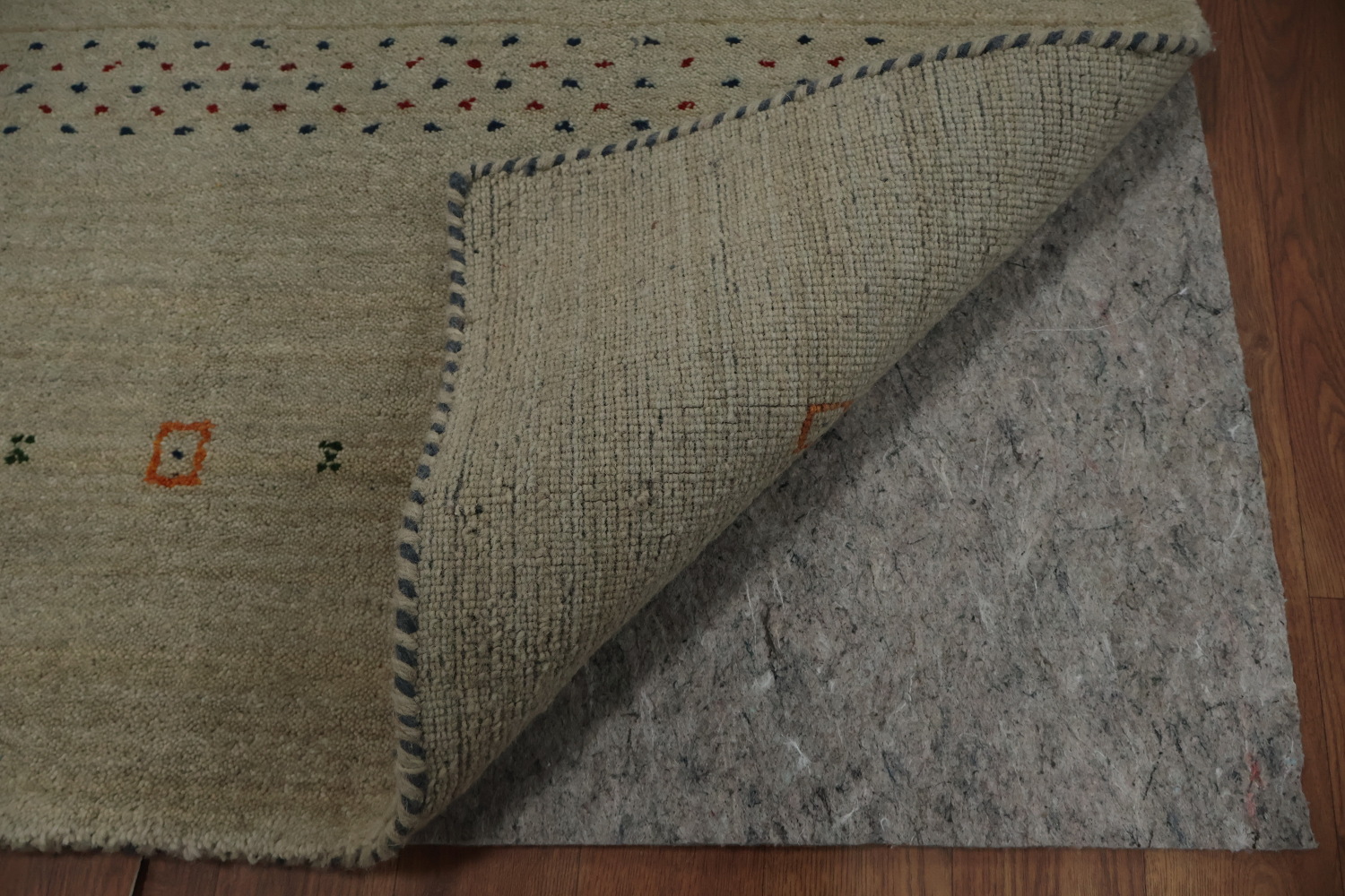 Soft Gabbeh Square Area Rug 8x8 with Delicate Tribal Patterns