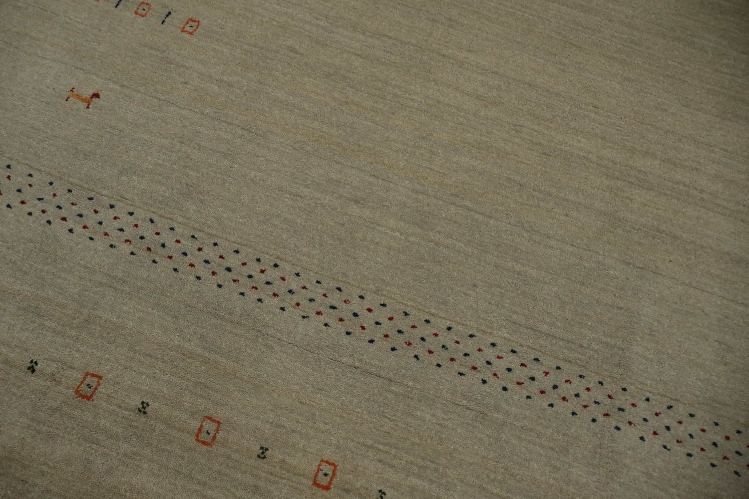 Soft Gabbeh Square Area Rug 8x8 with Delicate Tribal Patterns
