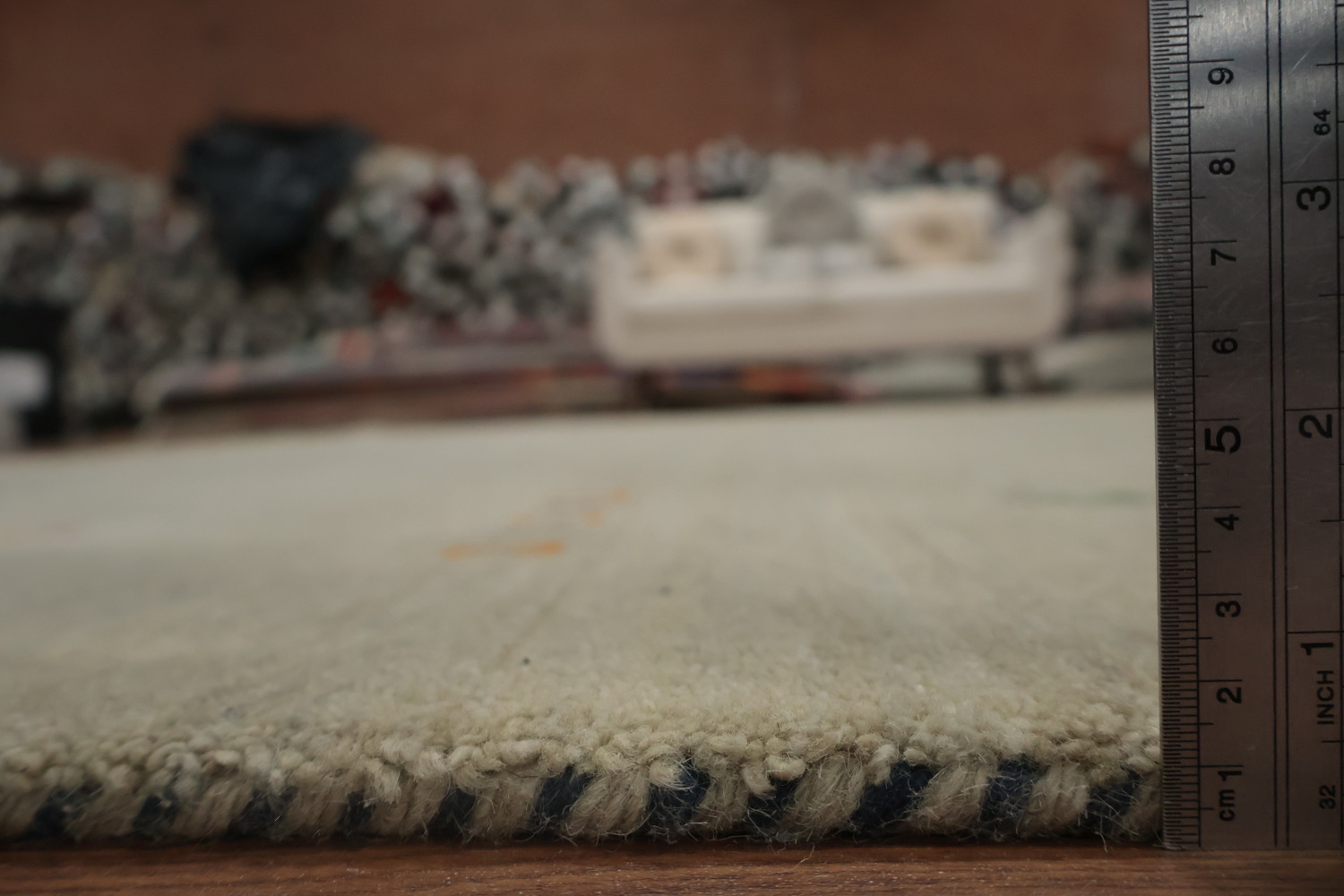 Soft Gabbeh Square Area Rug 8x8 with Delicate Tribal Patterns