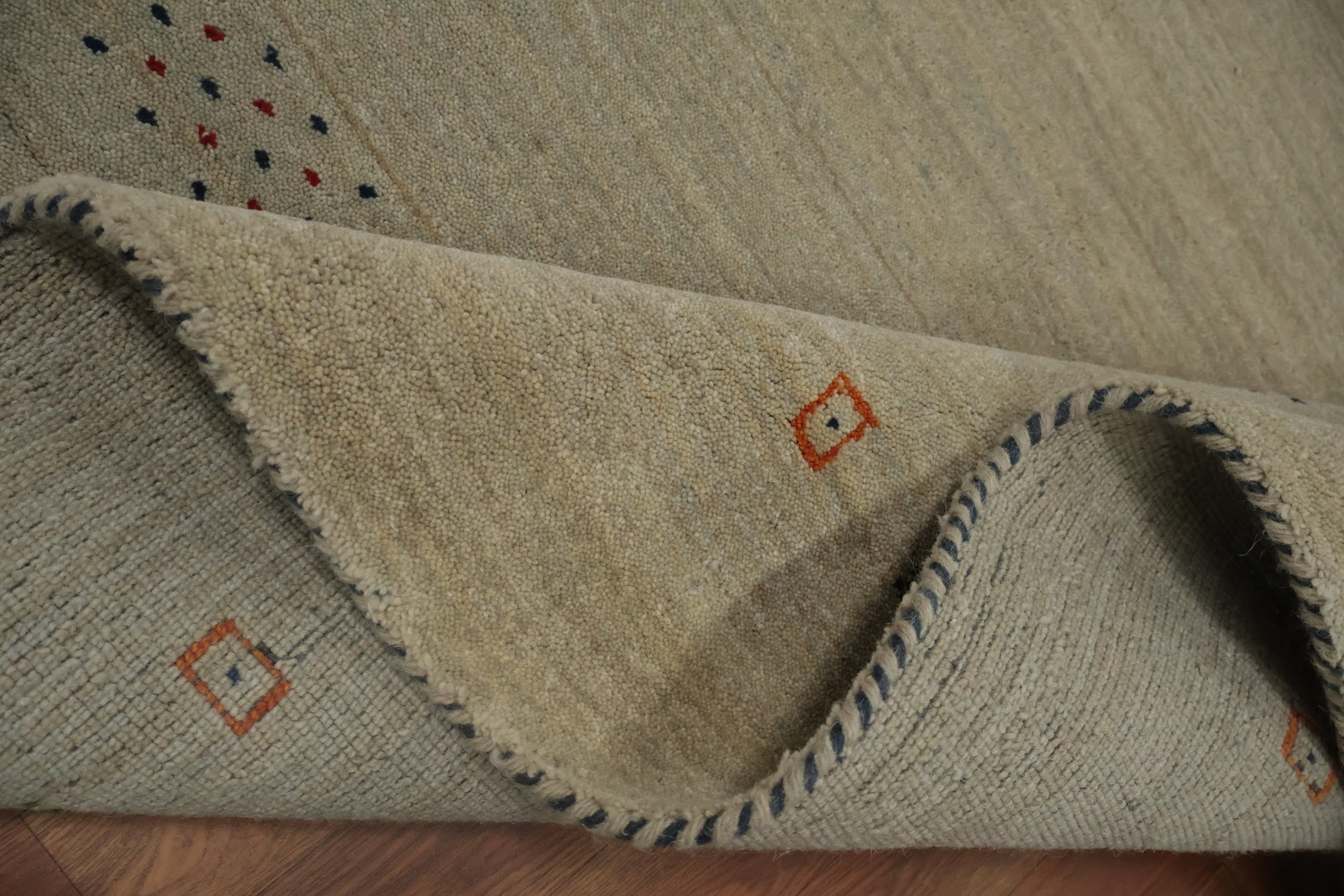 Soft Gabbeh Square Area Rug 8x8 with Delicate Tribal Patterns