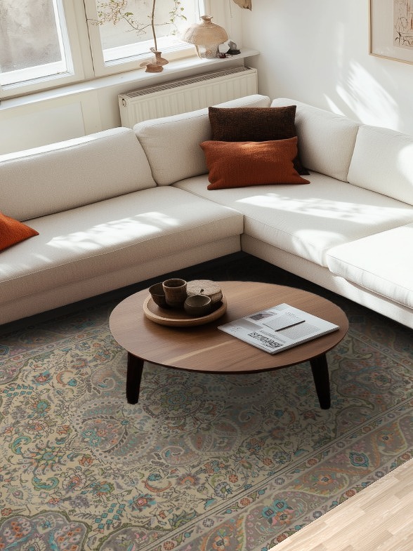 Floral Wool Medallion Tabriz Persian Area Rug 7x10