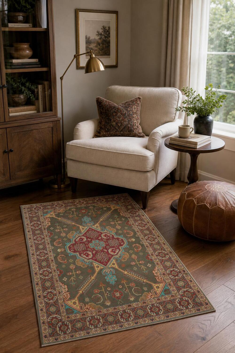 Handmade Geometric Tabriz Persian Rug 4x6