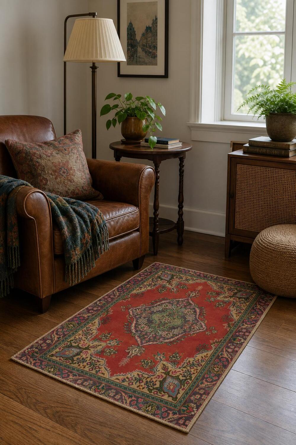 Vintage Wool Tabriz Persian Rug 4x6