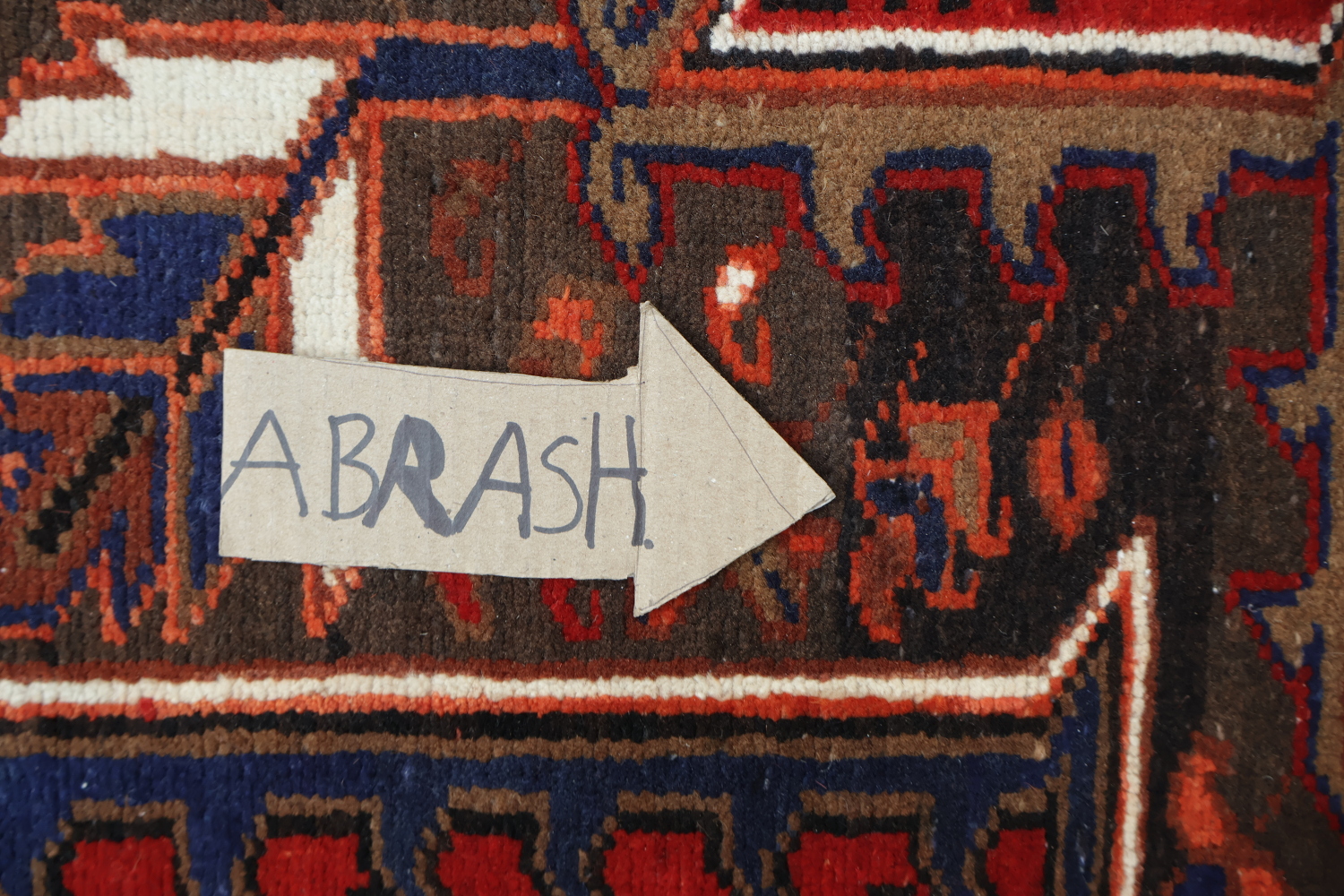 Vegetable Dye Geometric Red and Ivory Heriz Persian Area Rug 10x12