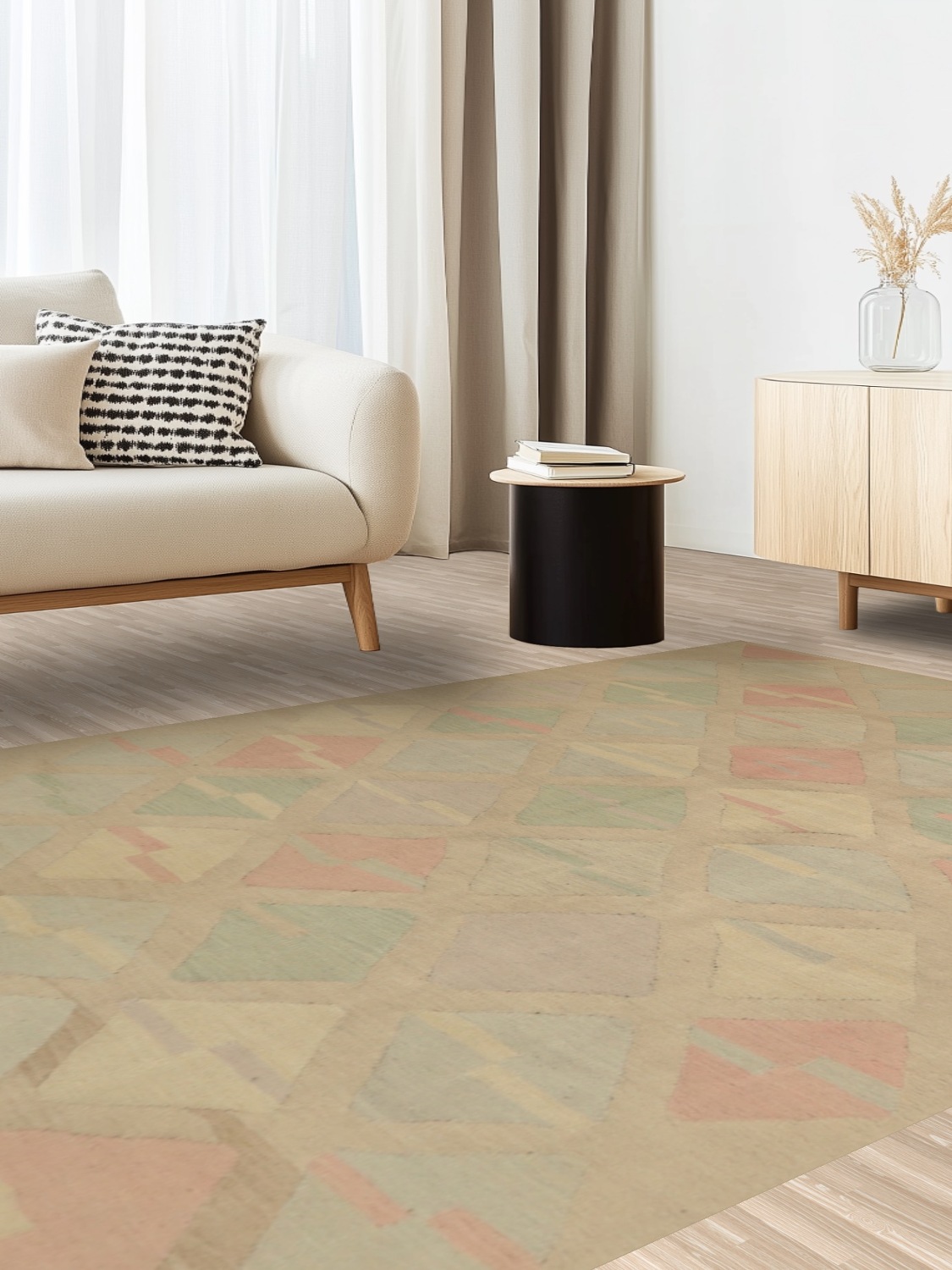 Pastel Elegance Kilim Rug 6x10 Transform Any Space with Subtle Chic
