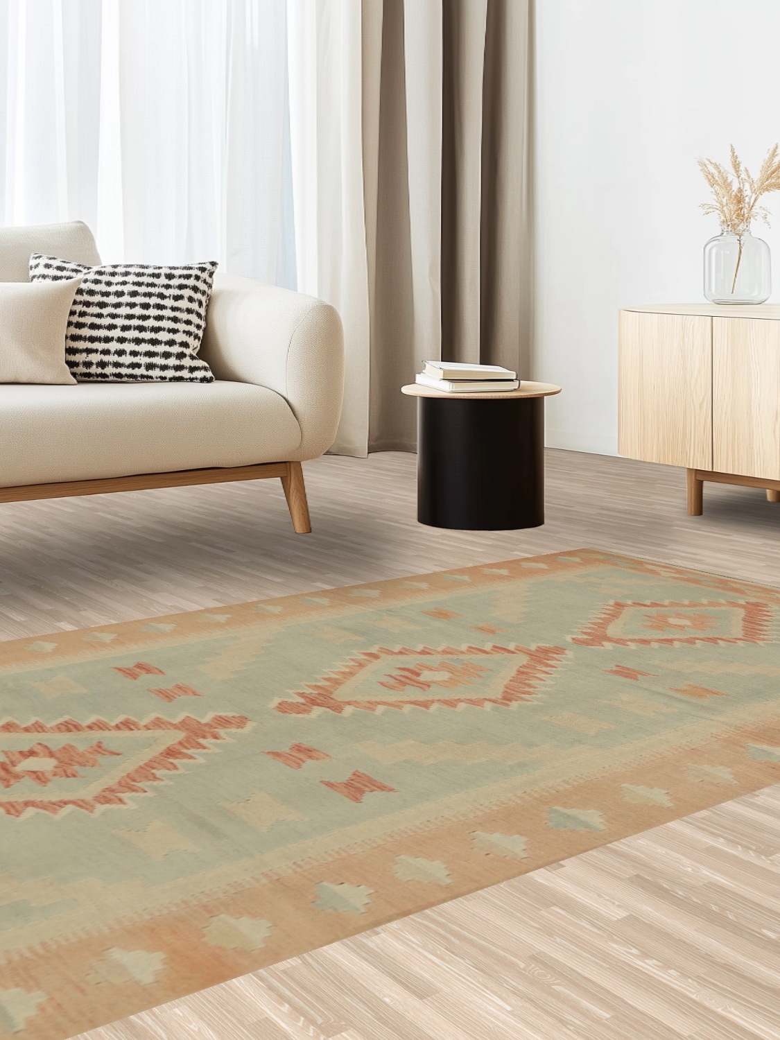 Tribal Wool Kilim Handwoven Area Rug 5x8