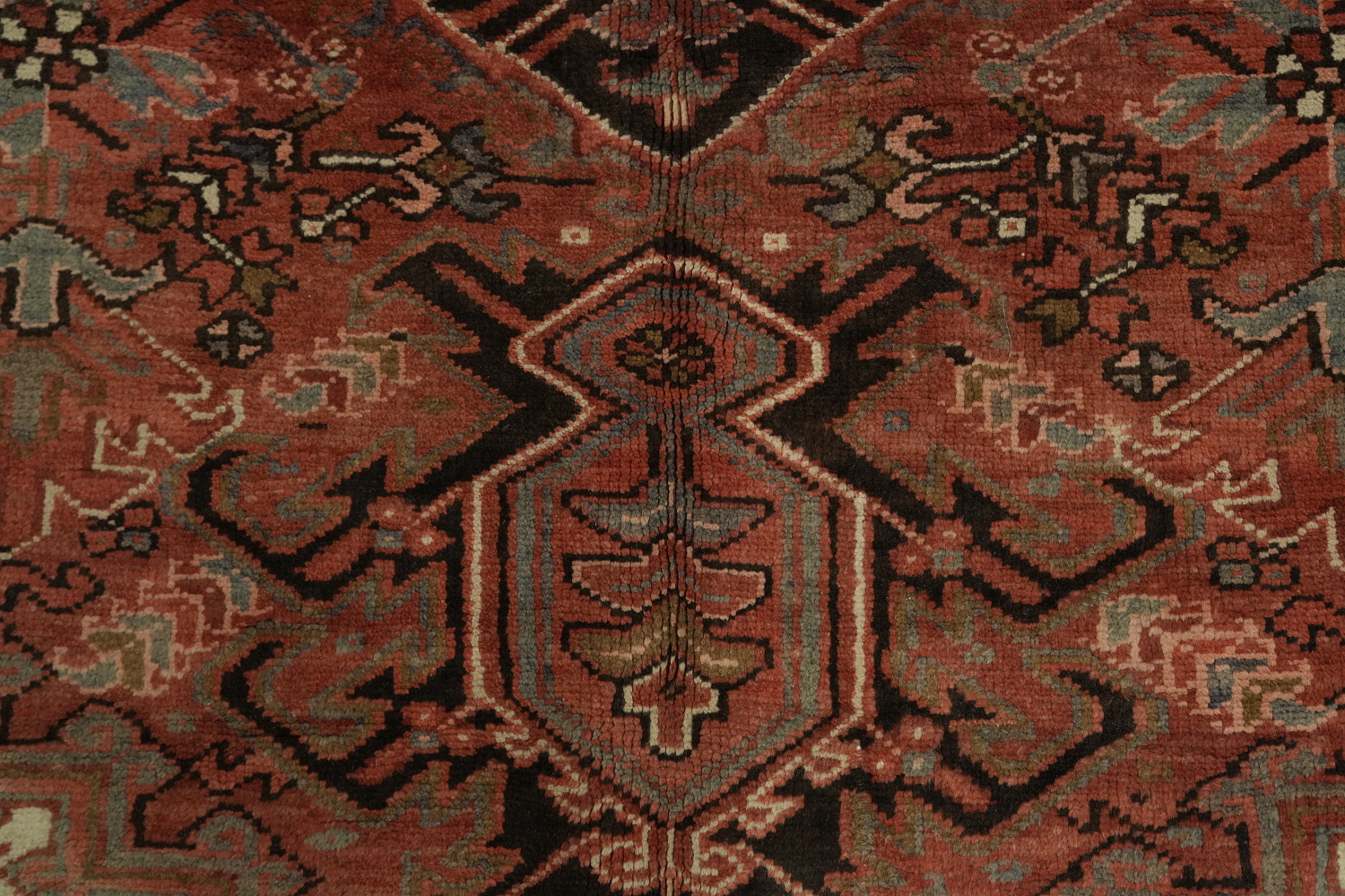 Red Persian Area Rug with Stunning Geometric Symmetry 10x13