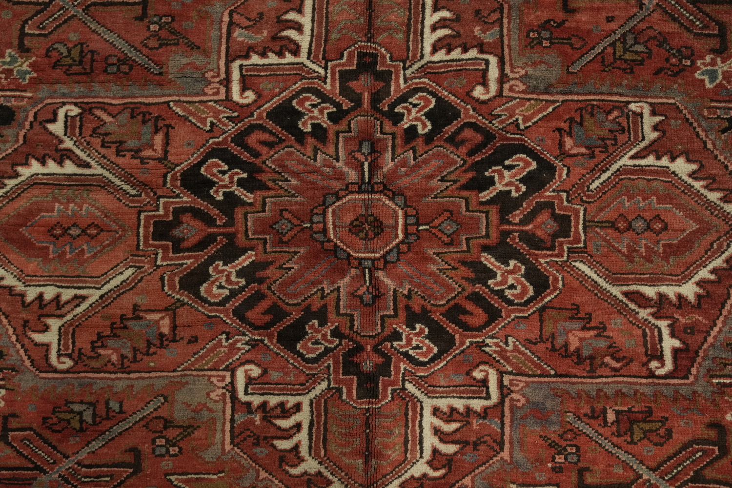 Red Persian Area Rug with Stunning Geometric Symmetry 10x13