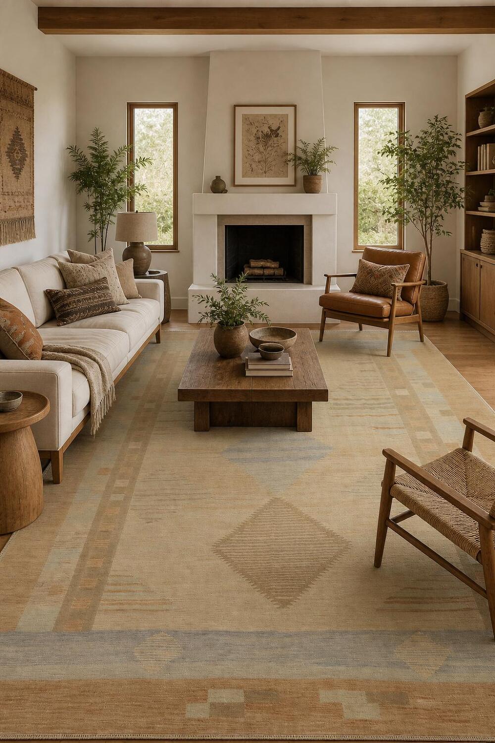 Vegetable Dye Wool Kilim Handwoven Area Rug 8x10