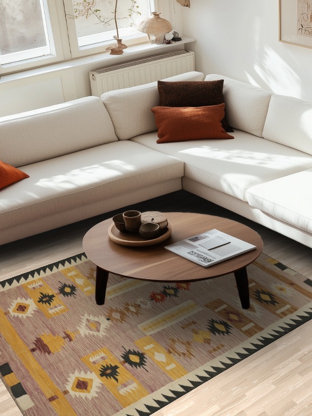Vegetable Dye Kilim Handwoven Rug 5x7