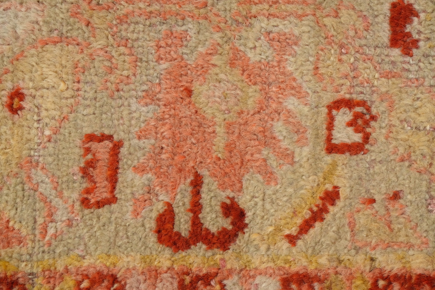 Pre-1900 Antique Oushak Vegetable Dye Rug 4x7