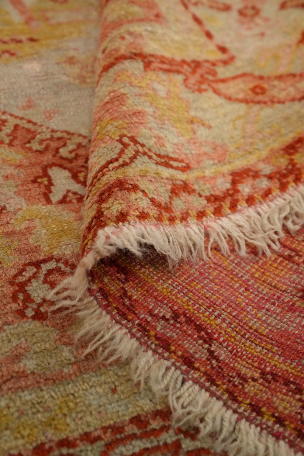 Pre-1900 Antique Oushak Vegetable Dye Rug 4x7