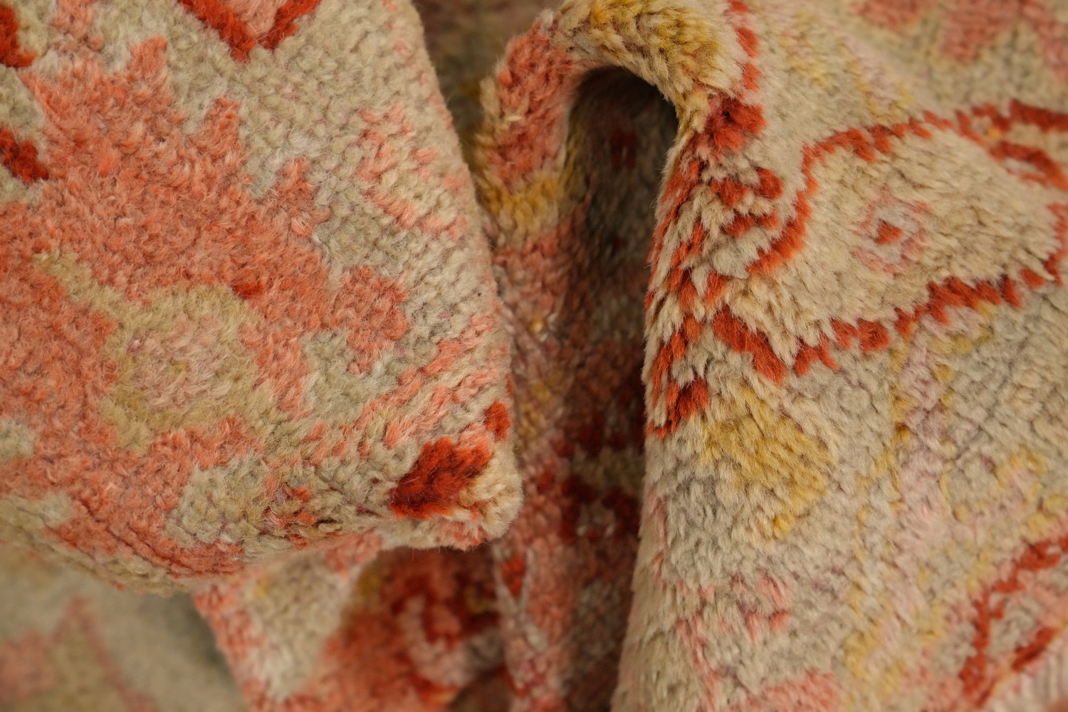 Pre-1900 Antique Oushak Vegetable Dye Rug 4x7