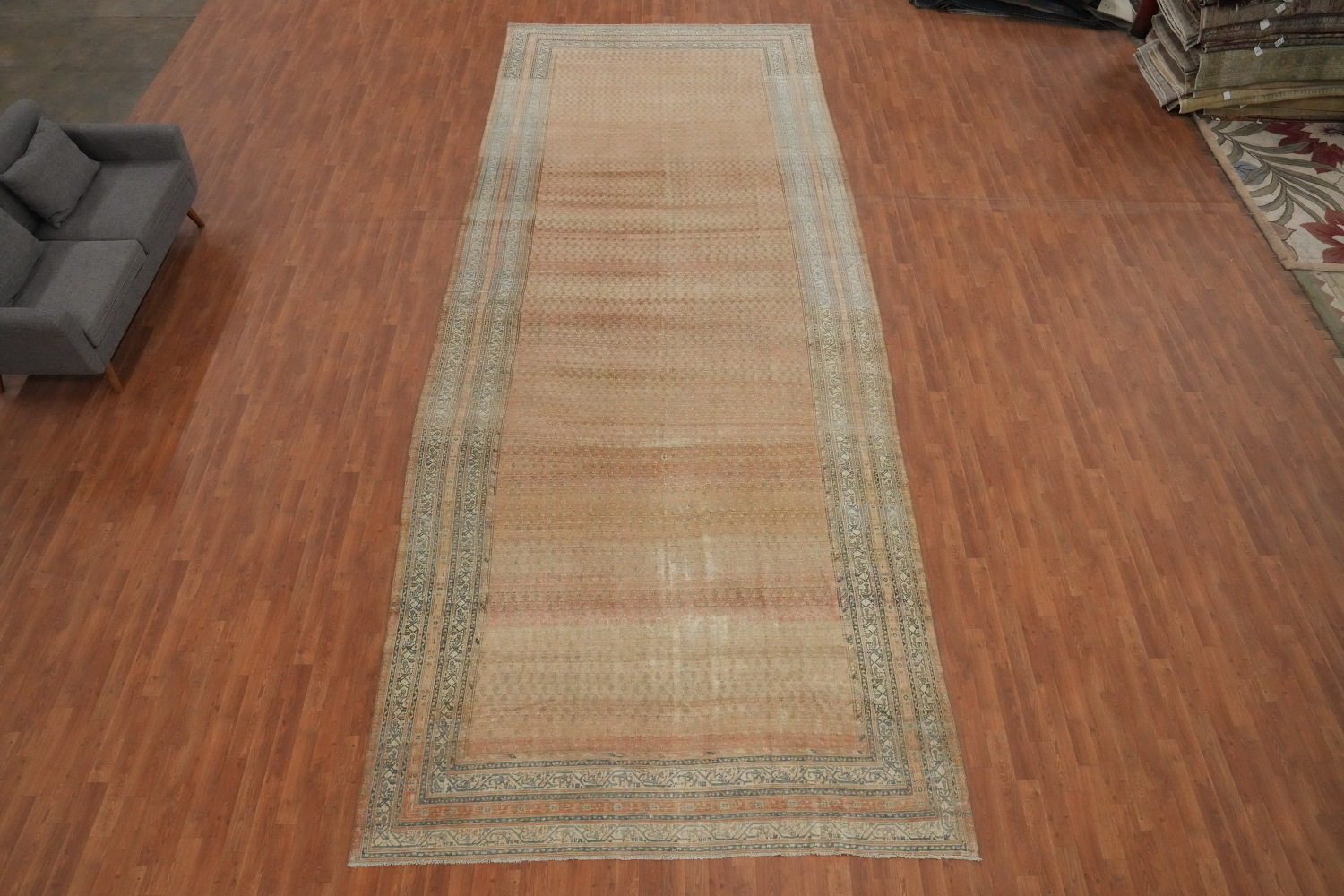Pre-1900 Vegetable Dye Malayer Persian Large Rug 8x20