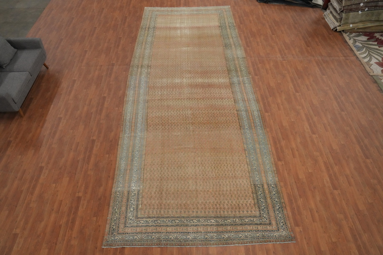 Pre-1900 Vegetable Dye Malayer Persian Large Rug 8x20