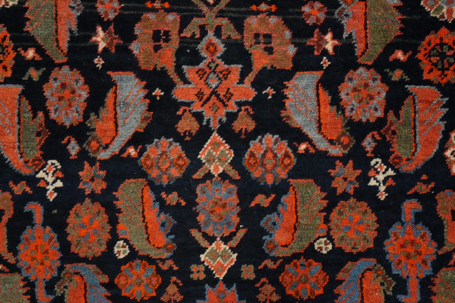 Antique Vegetable Dye Bidjar Persian Runner Rug 3x18