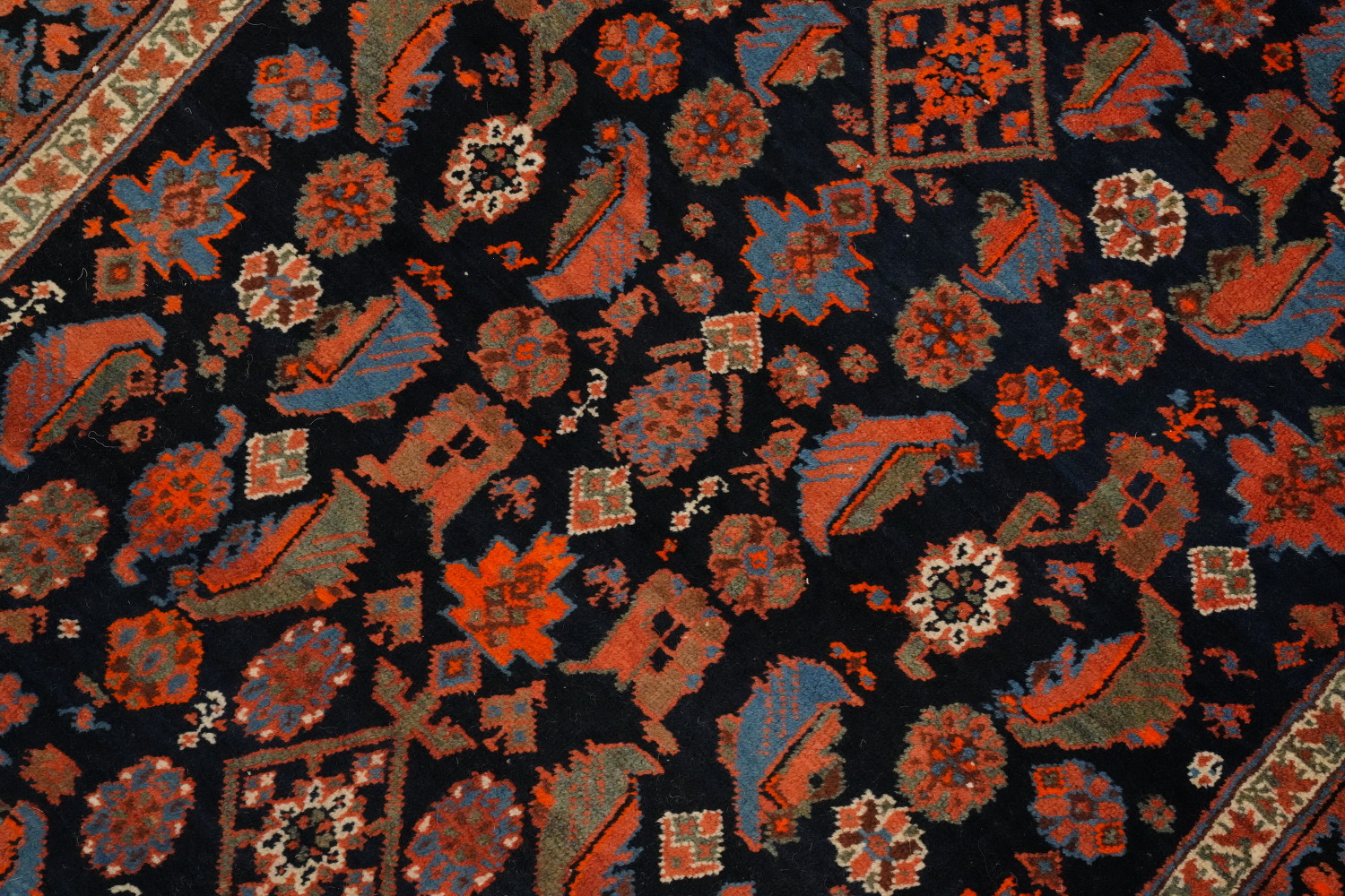 Antique Vegetable Dye Bidjar Persian Runner Rug 3x18