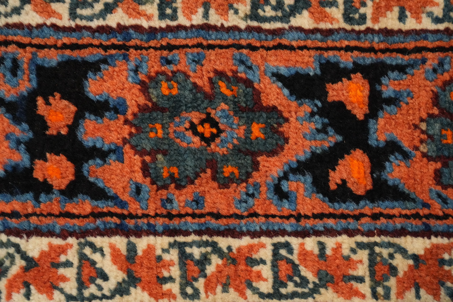 Antique Vegetable Dye Bidjar Persian Runner Rug 3x18